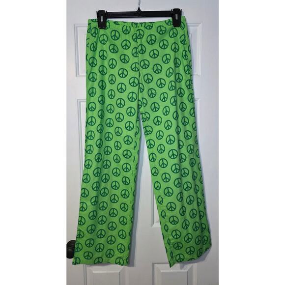 VICTORIA'S SECRET Pink Vintage Peace‎ Pattern Pajama Sleep Pants Size S NWOT - Picture 1 of 6